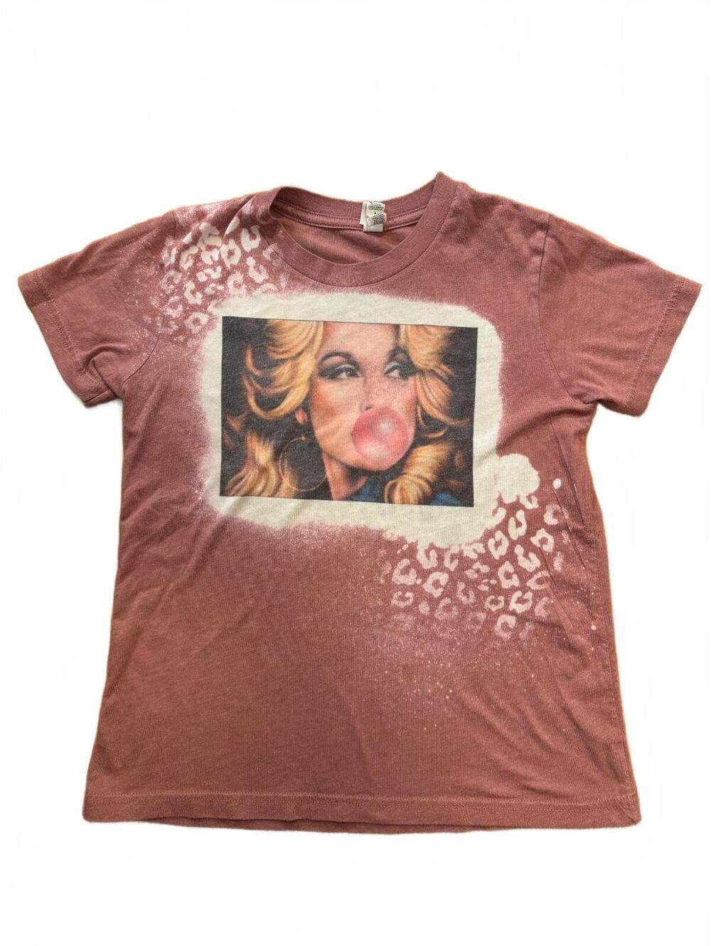 Dolly Parton Bubble Gum Shirt Girls Youth Medium Bella+Canvas